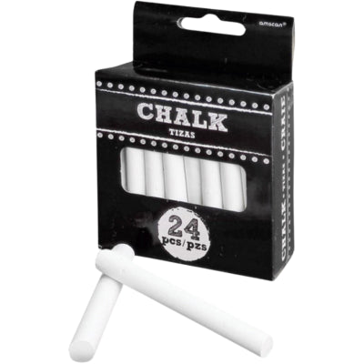 Amscan schoolbordkrijt wit 7,5 cm 24 stuks | 24 stuks