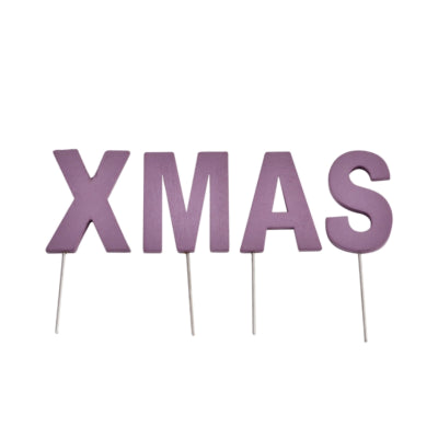 Abi decoratie kerst letterstekers xmas paars 5 cm | 24 stuks