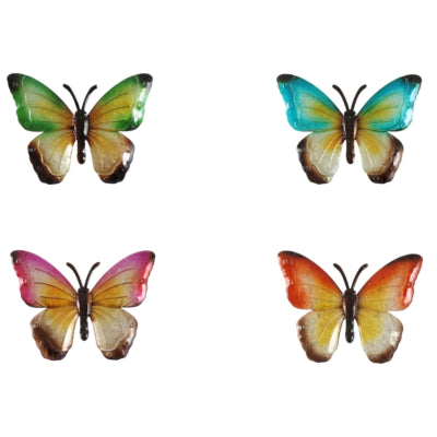 (r) wandhanger vlinder susanne metaal 29 cm 4 assorti | 24 stuks