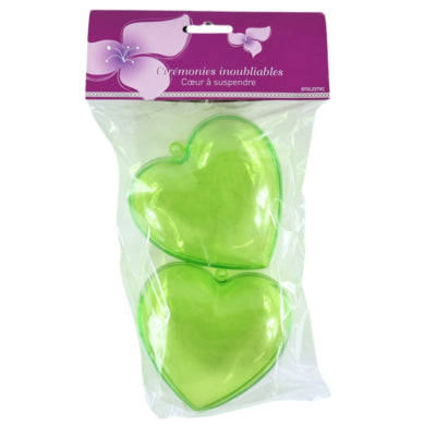 Hanger hart groen 10 cm 2 stuks | 24 stuks
