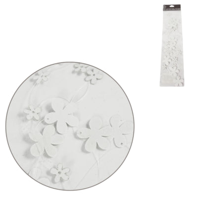Guirlande bloem wit 120 cm | 48 stuks