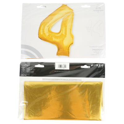 Amscan folie ballon jumbo cijfer 4 goudkleurig 137 cm | 36 stuks