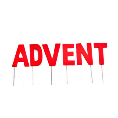 Abi decoratie kerst letterstekers advent rood 5 cm | 24 stuks