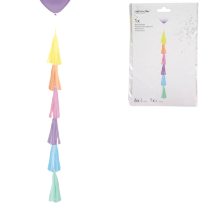 Amscan ballonslinger franje regenboogkleuren 70 cm | 10 stuks
