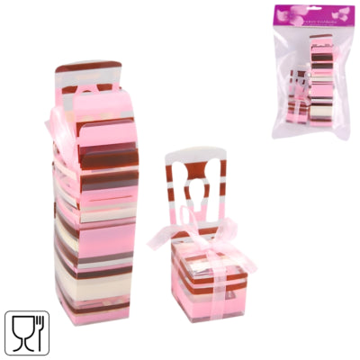 Geschenkverpakking chair roze bruin set van 6 | 24 stuks
