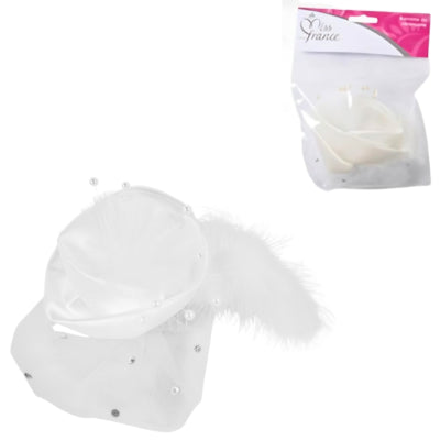 Haarclip bruid bloem wit 11 cm | 24 stuks