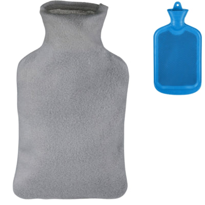 Relaxdays warmwater kruik met hoes blauw grijs 1,5 l | 12 stuks