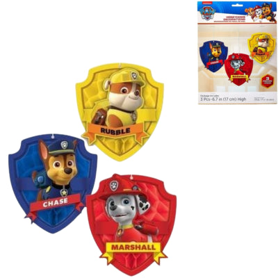 Amscan paw patrol honeycomb decoratie bal 17 cm set van 3 | 12 stuks