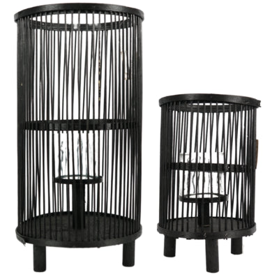 Lantaarn saigon zwart 40,5 cm set van 2 | 4 stuks