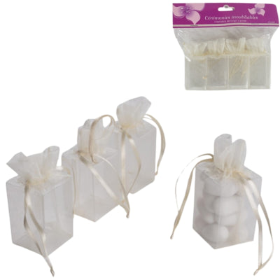 Geschenkverpakking wit 8.5 cm set van 4 | 24 stuks