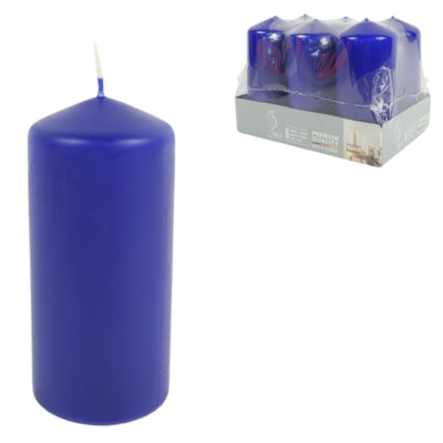 Gala stompkaarsen blauw 5,8 x 12,5 cm 6 stuks | 4 stuks