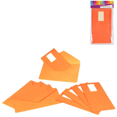 Uitnodigingskaarten en enveloppen oranje 5 stuks | 48 stuks