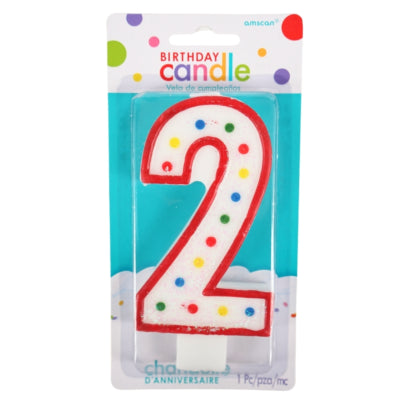 Amscan taartkaars cijfer 2 wit 13 cm | 24 stuks