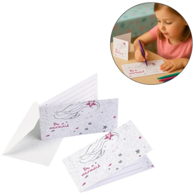 Amscan uitnodigingskaarten met envelop be a mermaid 14 cm 8 stuks | 20 stuks