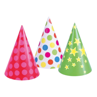 Amscan feesthoedje papier 16 cm 3 assorti | 100 stuks