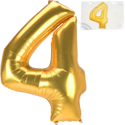 Amscan folie ballon jumbo cijfer 4 goudkleurig 137 cm | 36 stuks