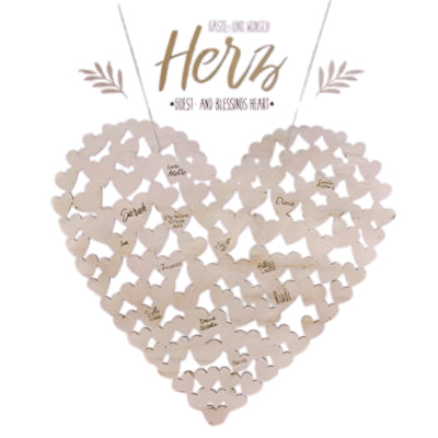 Gastenboek hart 47 cm | 24 stuks