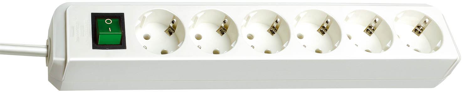Brennenstuhl eco-line stekkerdoos 6x stekkerdoos (wit, 1159520400, voor 6 stekkers)