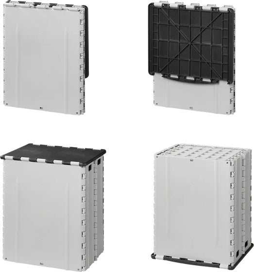 afvalbak opvouwbaar 35 liter 25 x 31 x 38 cm grijs zwart