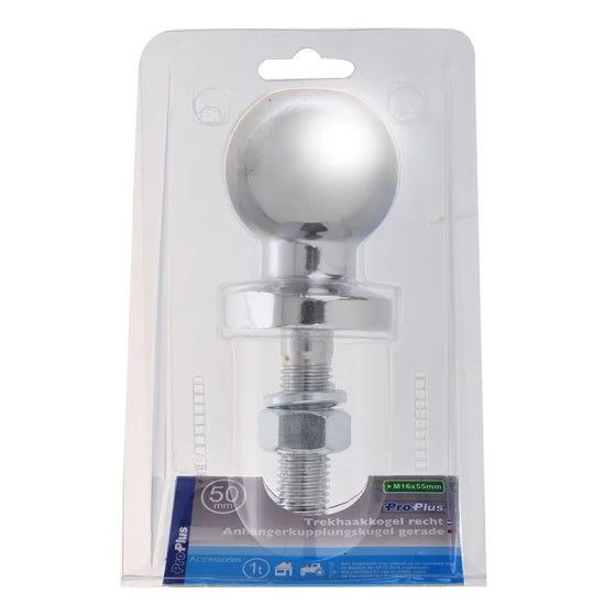 Proplus trekhaakkogel 50 mm recht staal m16 x 55 mm zilver