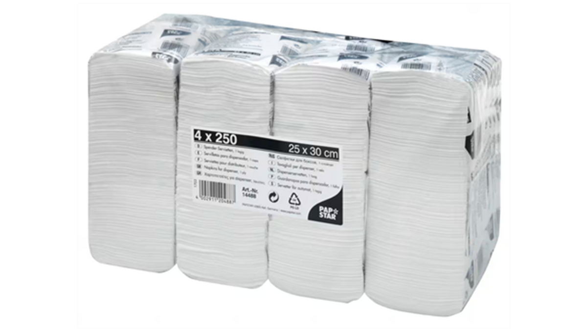 Servetten papstar 25x30cm wit