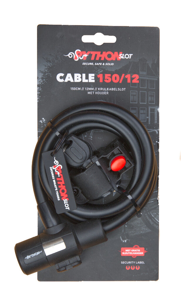 Python slot spiraalslot 12mmx150cm, met beugel