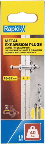 Rapid hollewandpluggen | ø11x65 | voor 18-32 mm plaatdikte | 40kg draagkracht | 10 stuks in een doos - 5001551