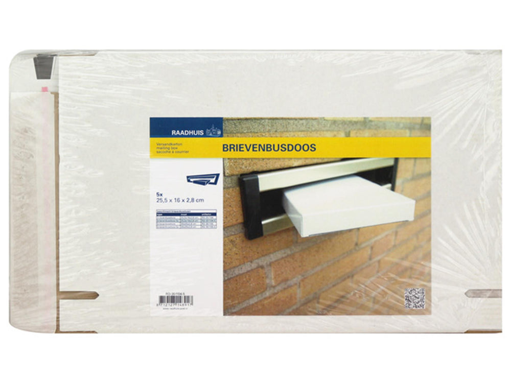 Kangaro raadhuis brievenbusdoos - 165x255x28mm - wit - 5 stuks - rd-351104-5