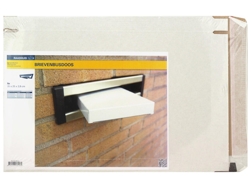 Kangaro raadhuis brievenbusdoos - 250x350x28mm - wit - 5 stuks - rd-351105-5