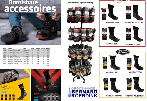 Redbrick all season sokken 25103 | grijs zwart | maat 46 - 00.083.019.43