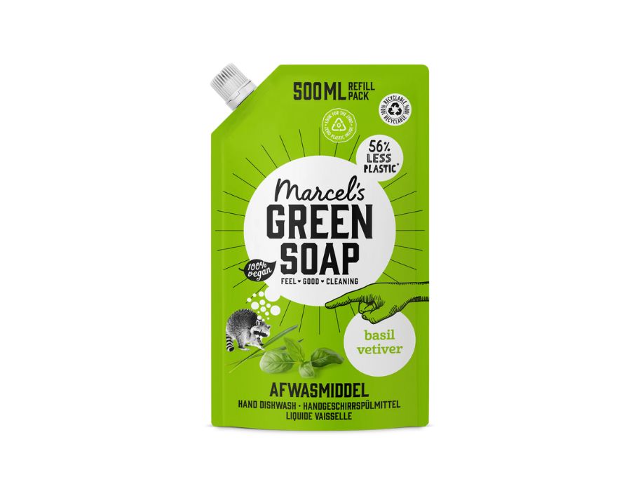 Marcels Groene Zeep Navulling Afwasmiddel Basilicum Vetiver 500ML