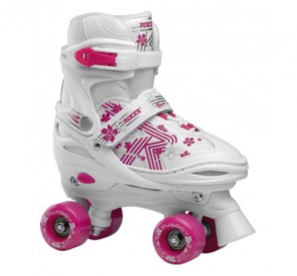 Quaddy 3.0 Rolschaatsen Meisjes Wit Roze Maat 26-29