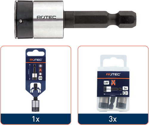 Rotec dopsleutel | e6.3 | 1 4 bitopname | niet-magnetisch | sw 3 8 x50 - 819.30301