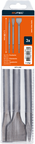 Rotec opti-line | sds-plus beitelset | 3-dlg (punt plat spade) - 214.9000