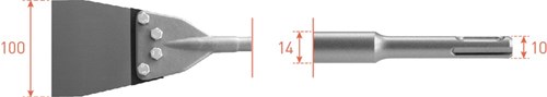 Rotec vervangingsset sds+ spachtelbeitel - 2150066