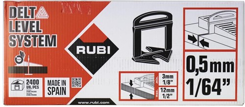 Rubi delta level systeem clips | dikte 0,5 mm | hoogte 3-12 mm | 2400 stuks - 03932