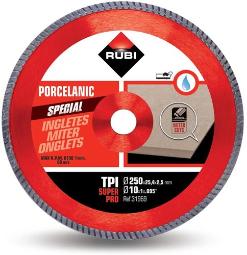 Rubi tpi serie - diamant doorslijpschijf - 250 mm - turbo - voor hard materiaal