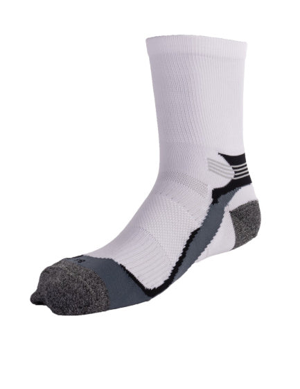 Hardloopsokken lang 2-pack wit grijs maat 39-42