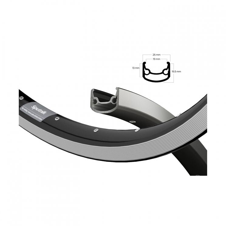 Rigida velg ryde 28 (622) spoetnik 36g | zwart | geslepen