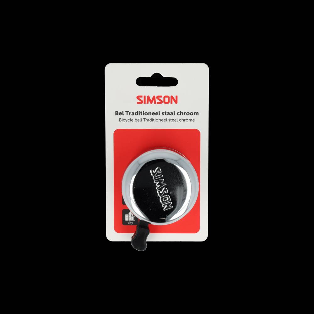 Simson bel traditioneel chroom staal