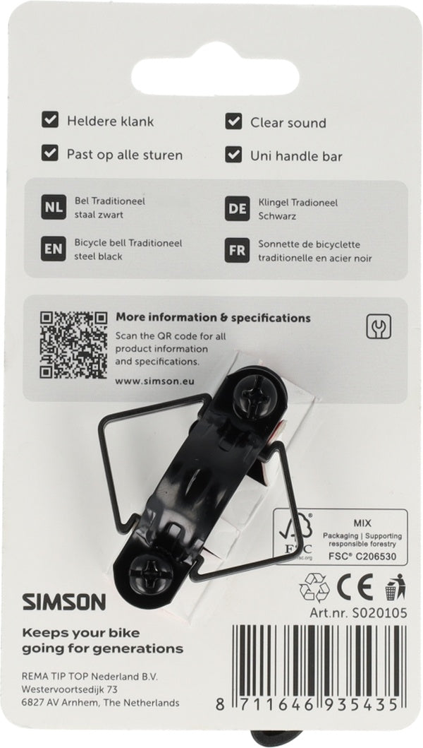 Simson bel traditioneel zwart staal
