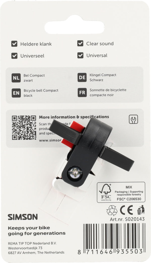 Simson bel compact zwart