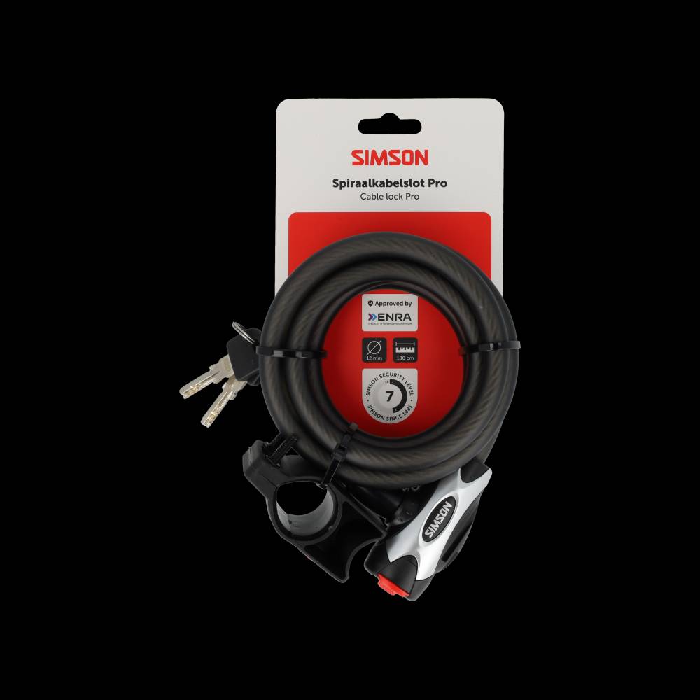 Simson spiraalkabelslot pro size xxl 12mm x 180cm