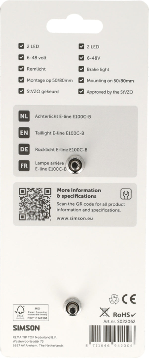 Simson aurora achterlicht e-line e100c-b