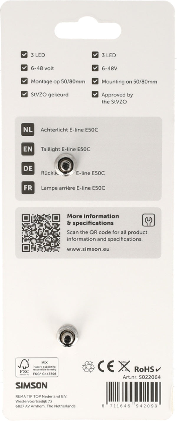 Simson aurora achterlicht e-line e50c
