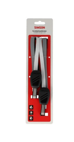 Simson karabijnhaakbinder 60cm zwart wit grijs