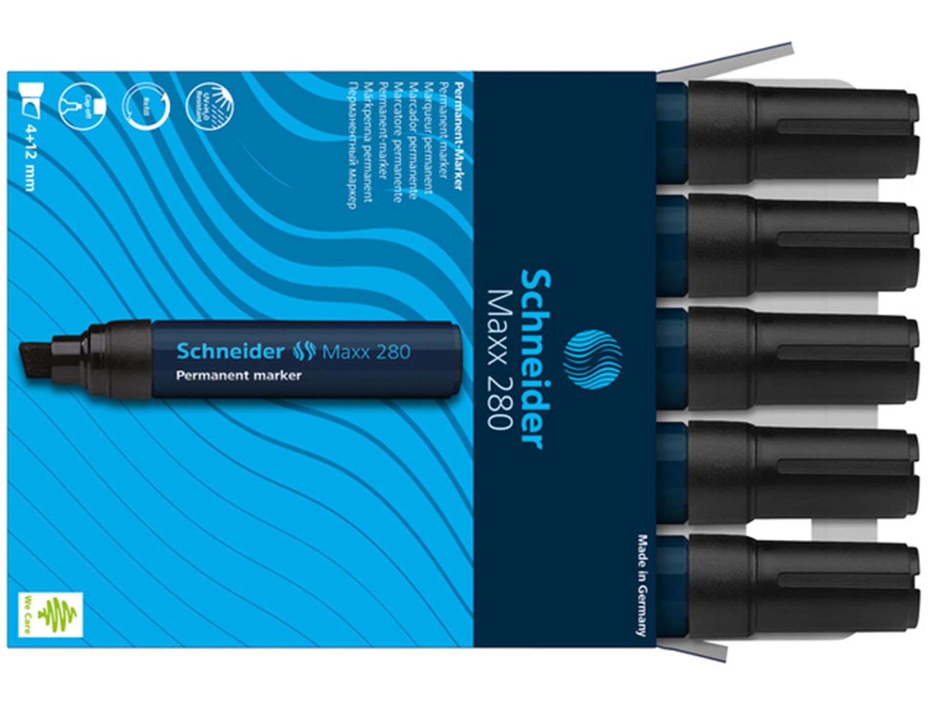 Schneider marker permanent 280 beitel zwart 5st