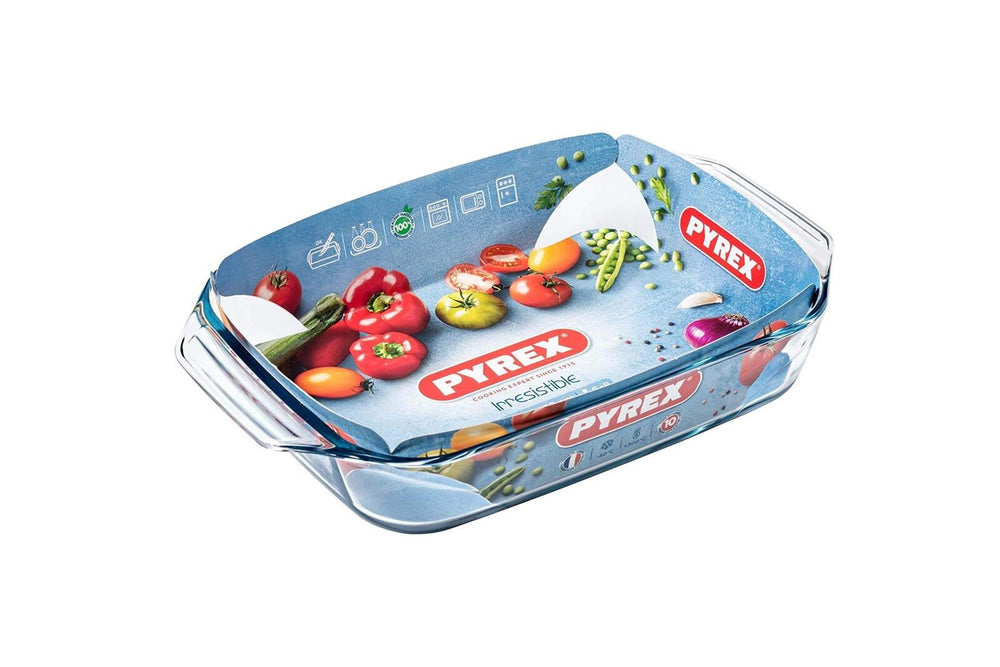 Pyrex irresistible braadslede met handvaten 28x17cm 1,4 l