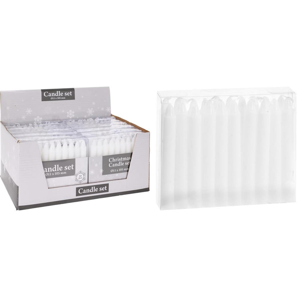 Home styling kerstboomkaarsjes 20-delig ø11x10,5cm wit