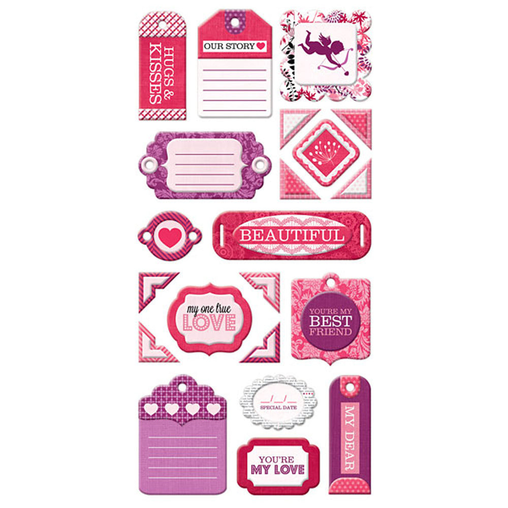 We r makers • crazy for you 1 layered chipboard tags